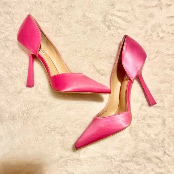 Steve Madden Pink Special Occasion Satin Block Heel Size 10 - Picture 5 of 10